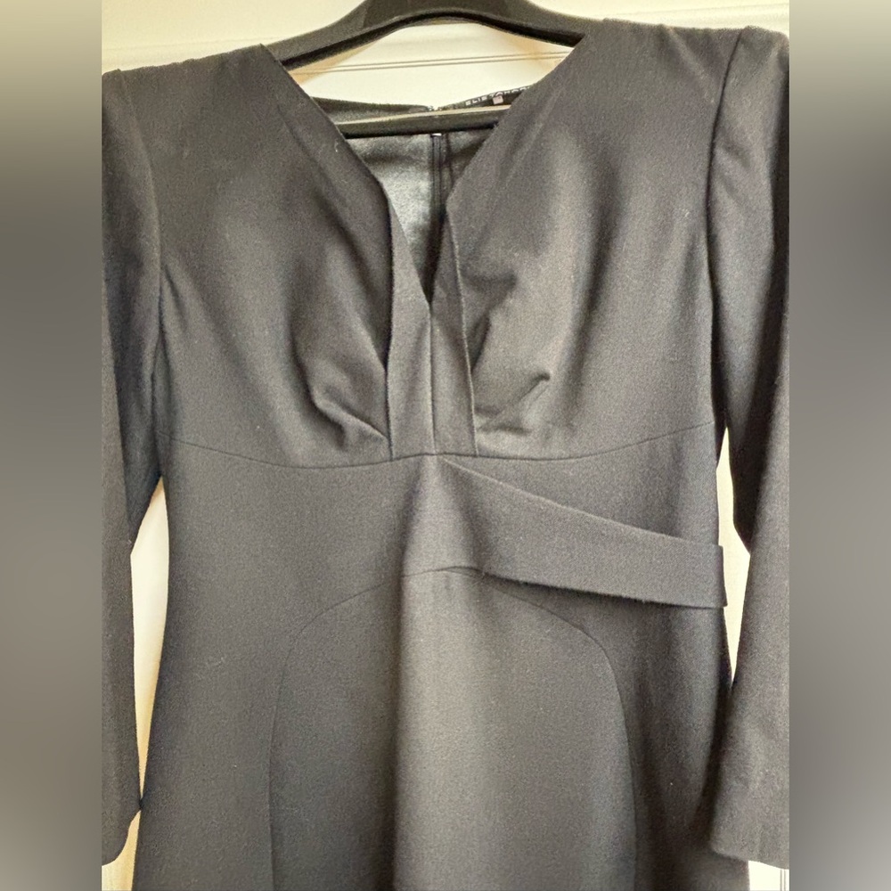 Elie Tahari Black faux wrap front dress. - Picture 2 of 6